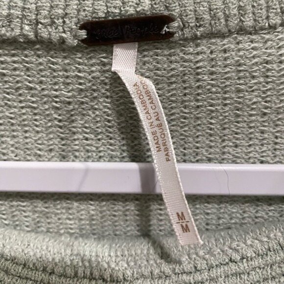 Free People Ottoman Slouchy Sweater Oversized Ribbed Boho Neutral Lounge Chic - Picture 5 of 8